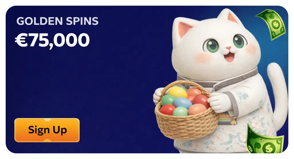 Manekispin Casino Golden Spins €75000 jackpot slot game