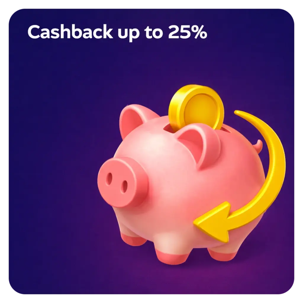 Manekispin cashback up to 25 percent bonus feature